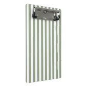 Create Your Own Sage Green White Striped Pattern Mini Klembord (Schuin)