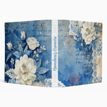 Create Your Own Shabby Chic White Rose Blue