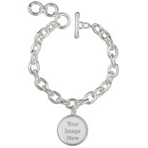 Create Your Own Silver Plated Round Charm Bracelet