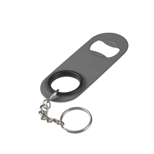 Create Your Own simple dark gray Mini Flessenopener (Achterkant Gekanteld)
