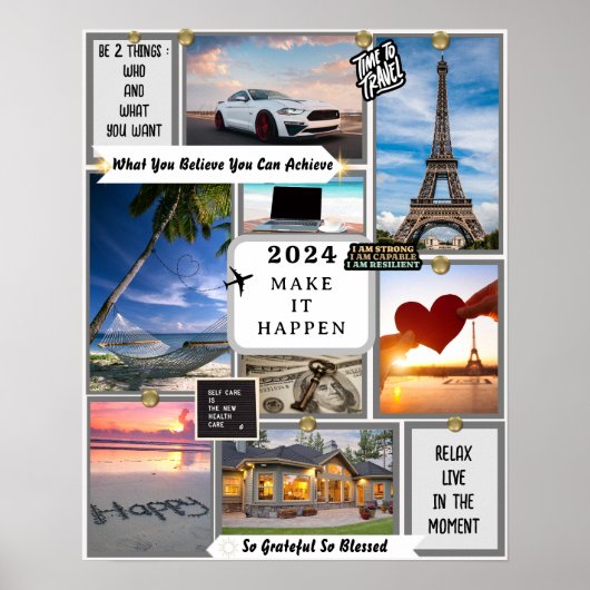 Create Your Own Vision Board Goal Manifesting  Poster (Voorkant)