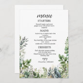Create Your Own wedding eucalyptus Flat Menu (Voorkant / Achterkant)