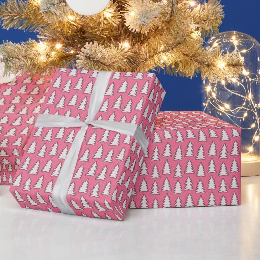 Create Your Own White Pine Tree Pink Cadeaupapier (Feestdagen)