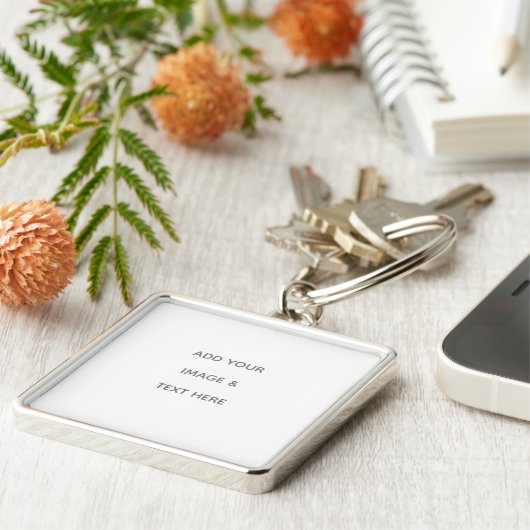 Create Your Own white  Sleutelhanger (Zijkant)