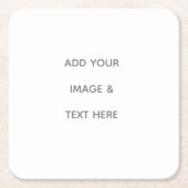 Create Your Own white  Vierkante Kartonnen Onderzetter (Voorkant)