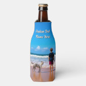 Create Your Pet Photo Bottle Cooler Custom Text (Fles Voorkant)