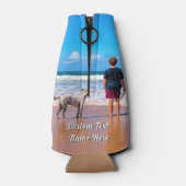 Create Your Pet Photo Bottle Cooler Custom Text (Achterkant)