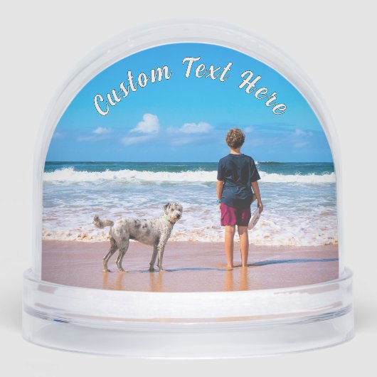 Create Your Pet Photo Snow Globe Gift Custom Text (Avant)