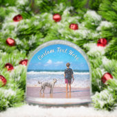 Create Your Pet Photo Snow Globe Gift Custom Text (Noël)