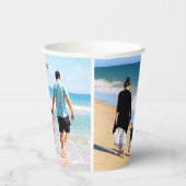 Create Your Photo Collage Paper Cups Custom Text Papieren Bekers (Rechts)
