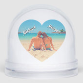 Create Your Photo Heart Snow Globe Gift with Names (Avant)