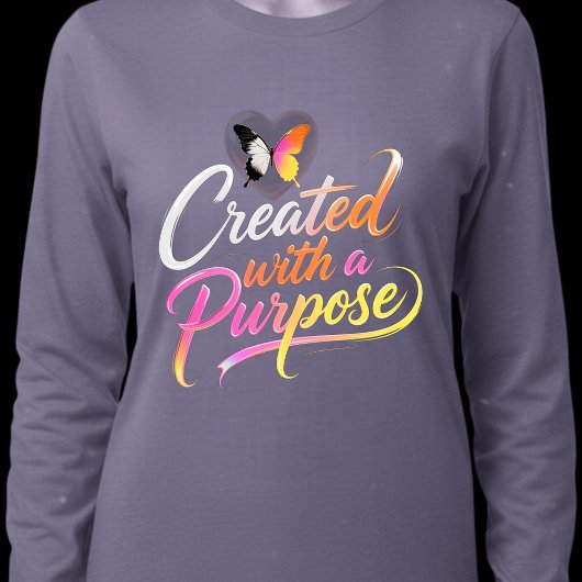 Created Purpose Neon Glossy Script Graphic T-shirt