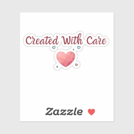 Created With Care Sticker | Small Business sticker (Feuille)