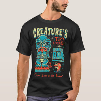 Creater Tiki Lounge Lagoon Retro Hawaii Surf mov T-shirt