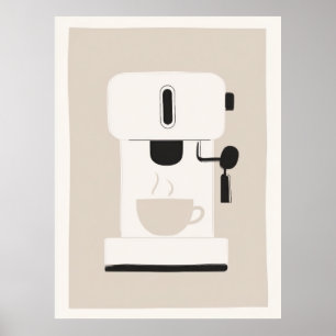 Créateur de café moderne - Affiche d'art mural de