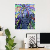 Creatie Blauwe Moderne Kunst Poster (Thuiskantoor)