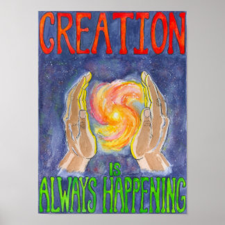 Creatie gebeurt altijd poster