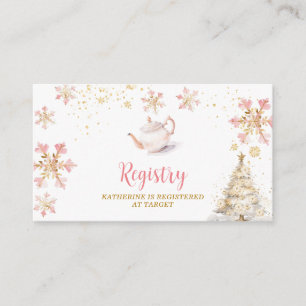 Creatie Roze Winter Thee Feestje Baby Shower Cadea Informatiekaartje