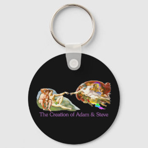 Creatie van Adam en Steve Sleutelhanger