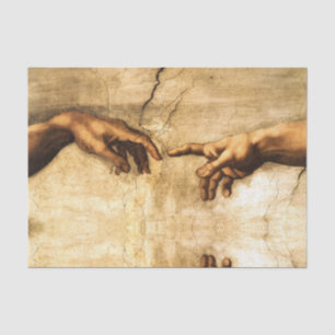 creatie van Adam God's hand Michelangelo Tissuepapier