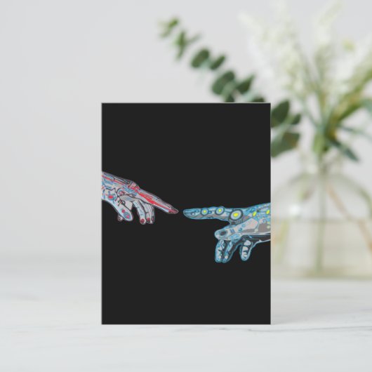 Creatie van Cyber-Adam Briefkaart (Staand voorkant)