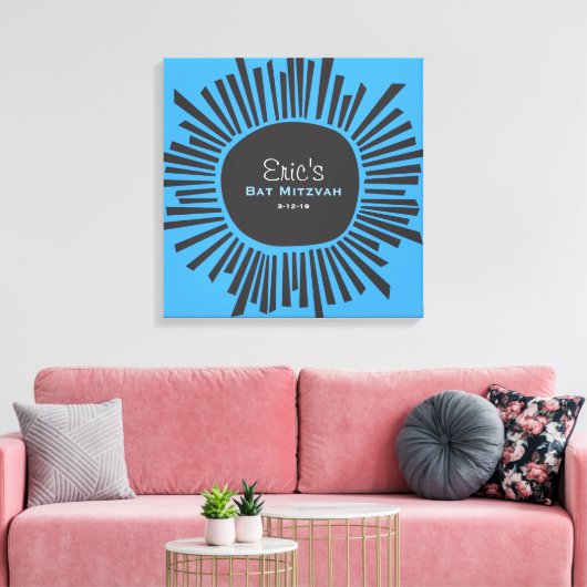 CREATIE ZON Bat Bar Mitzvah Sign In Board Canvas Afdruk (Insitu (Woonkamer))
