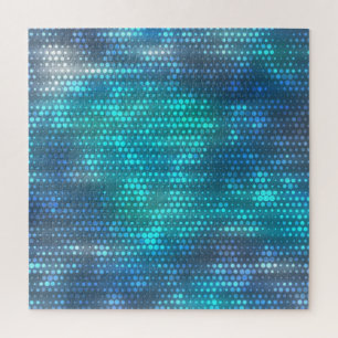 Creatief abstract blauw achtergrondontwerp. legpuzzel