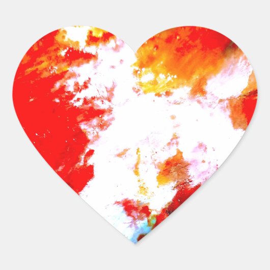 Creatief Abstract kunstwerk Hart Sticker (Voorkant)