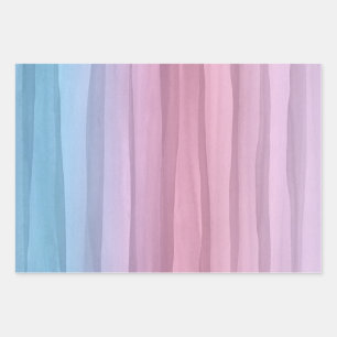 Creatief Abstract Pastelkleurig Watercolor Lijnenp Inpakpapier Vel