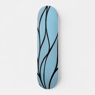 Creatief bladpatroon in luchtig blauwe tinten skateboard