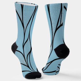 Creatief bladpatroon in luchtig blauwe tinten sokken