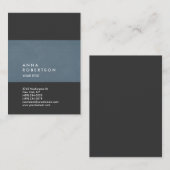 Creatief Blauw Grijs Trendy Groot Professioneel Visitekaartje (Voorkant / Achterkant)