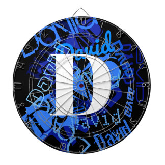Creatief Blauw Monogram Dartbord