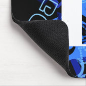 Creatief Blauw Monogram Muismat (Hoek)