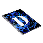 Creatief Blauw Monogram Notitieboek (Rechterzijde)