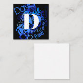 Creatief Blauw Monogram Notitiekaartje (Voorkant / Achterkant)