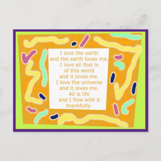 Creatief Briefkaart 8 - Life Flow Word Art (Voorkant)