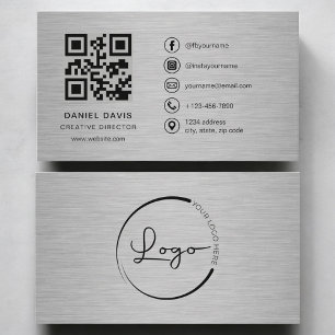 Creatief Directeur Metaal QR Code Visitekaartje