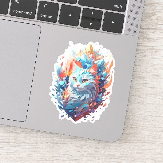 Creatief Fire and Ice Cat Design Sticker (Detail)