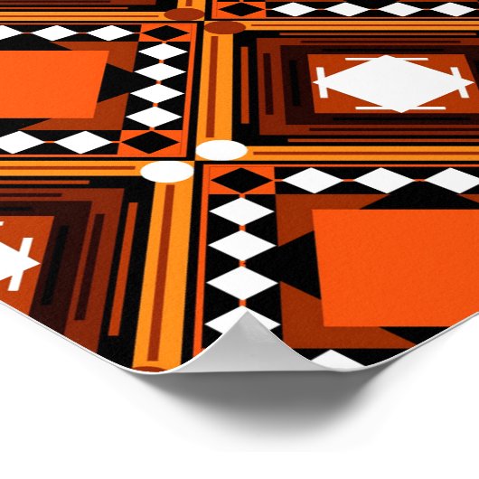 Creatief geometrisch, modern Abstract rood. Poster (Hoek)