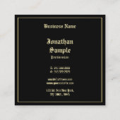 Creatief Goud Oud Engels Script Professional Cool Vierkante Visitekaartje (Achterkant)