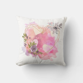 Creatief hart gestript met waterkleursplaat kussen