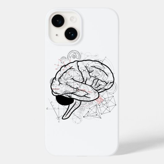 Creatief hersenenkunstwerk met wetenschapsthema Case-Mate iPhone case (Achterkant)