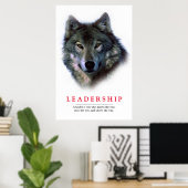 Creatief Inspirerend leiderschap Wolf Poster (Thuiskantoor)