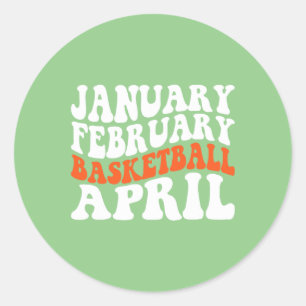 Creatief Januari Februari Basketbal April Basketb Ronde Sticker
