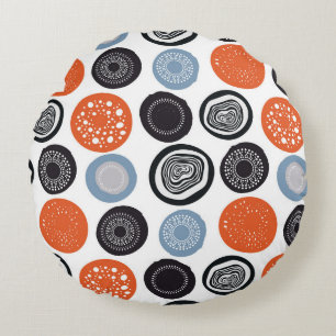 Creatief, kleurrijk geometrisch cirkelpatroon. rond kussen