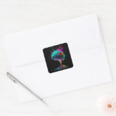 Creatief Kleurrijk Splash Brain Design Vierkante Sticker (Envelop)