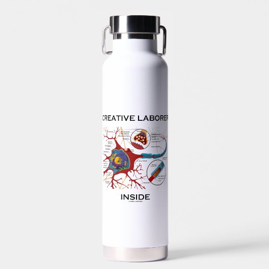 Creatief laboratorium in neuron Synapse Humor Waterfles (Voorkant)
