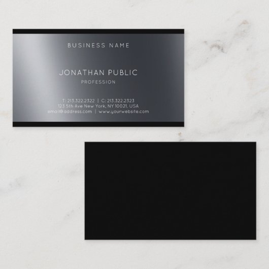 Creatief Modern Design Licht en Schaduw Cool Plain Visitekaartje (Voorkant / Achterkant)