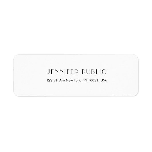 Creatief Modern Design Trendy Witte Sjabloon Etiket (Voorkant)